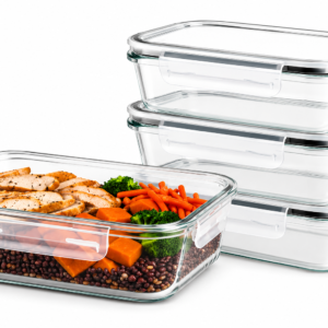 Vtopmart 5Pack 22oz Glass Storage Containers with Lids Glass Meal Prep Food Container Sets