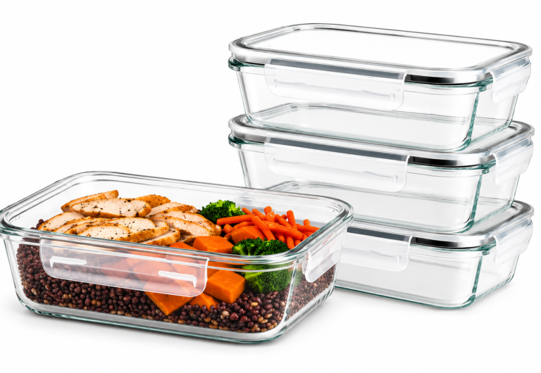 Vtopmart 5Pack 22oz Glass Storage Containers with Lids Glass Meal Prep Food Container Sets