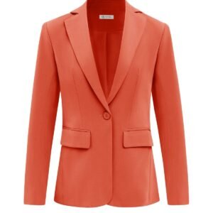 Womens Orange Casual Work Blazers | CicyBell