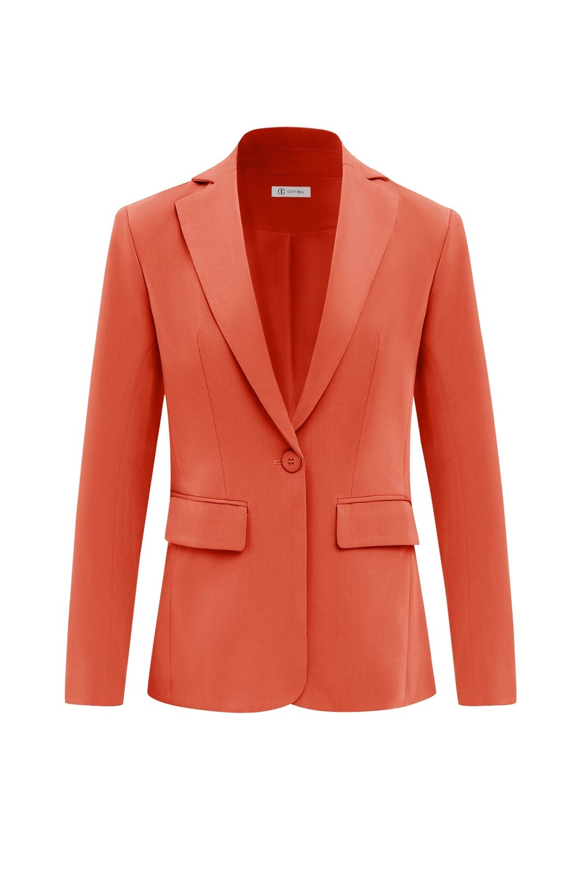 Womens Orange Casual Work Blazers | CicyBell