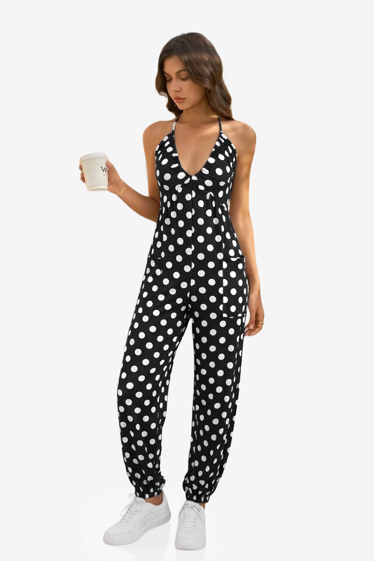Womens Black Sexy Halter Jumpsuits | CicyBell