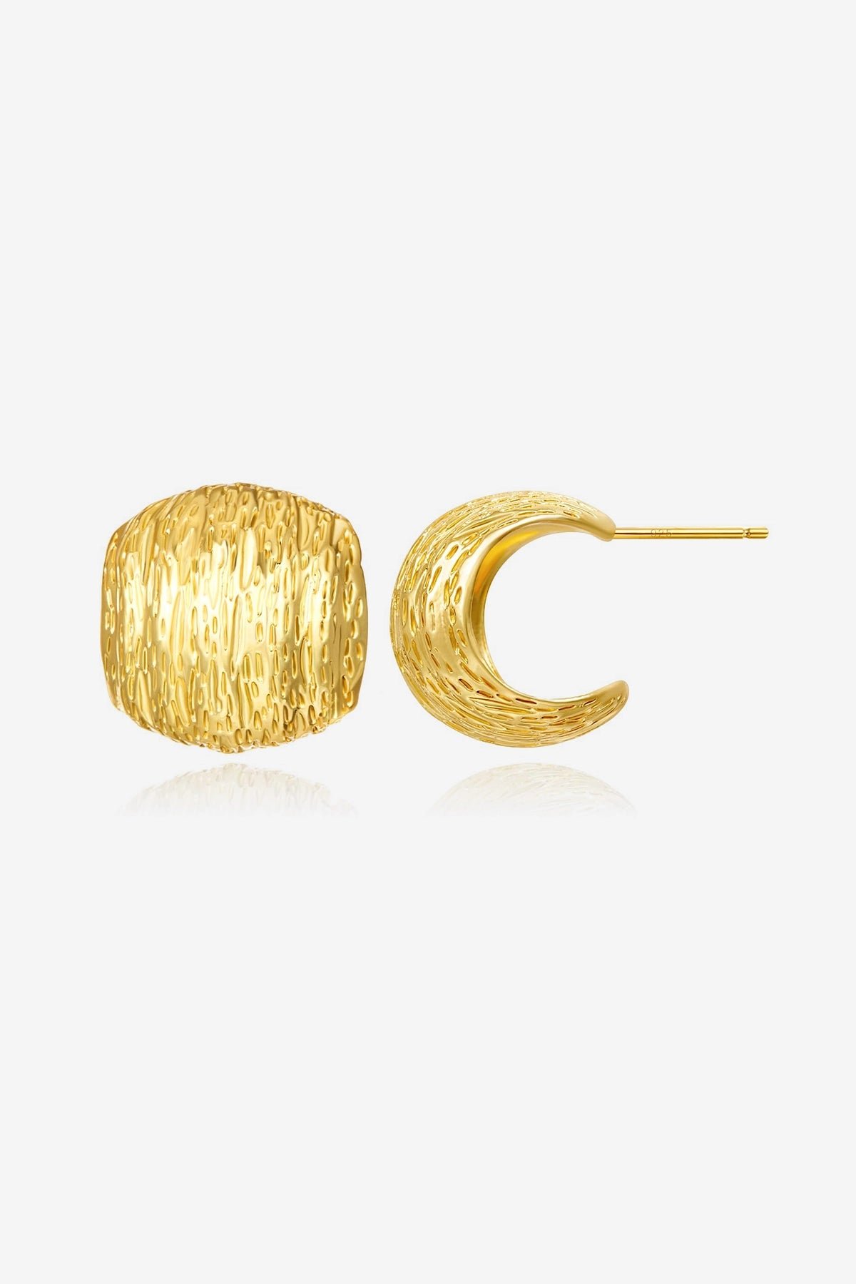 Retro Gold Chunky Textured Wrap Earrings | CicyBell