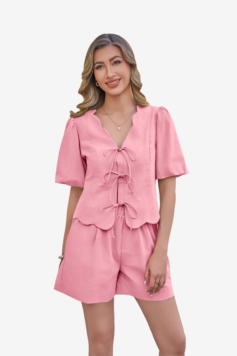 Womens Pink Summer 2 Piece Short Sets | CicyBell