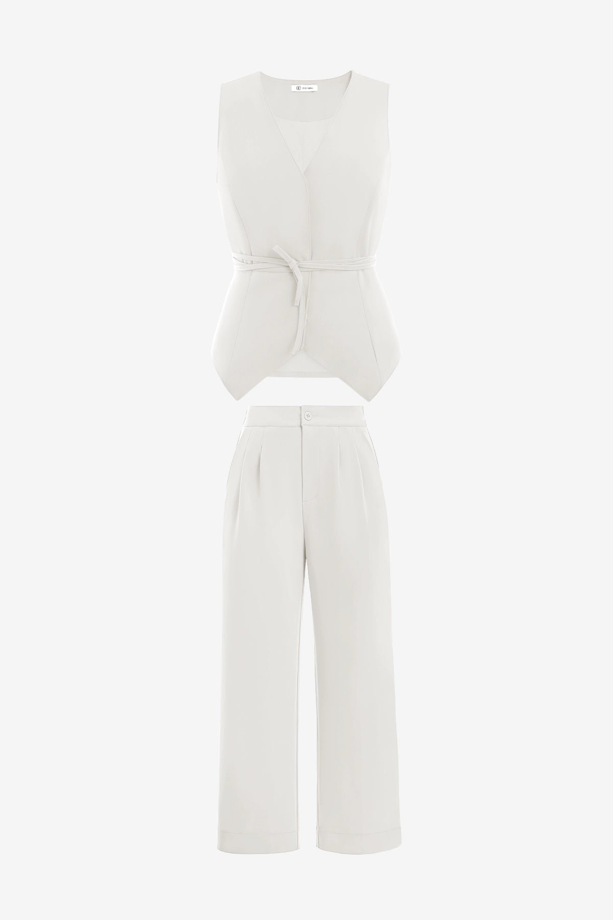 Womens White 2 Piece V Neck Outfits | CicyBell