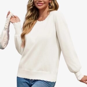 Cicy Bell Womens White Pullover Tops
