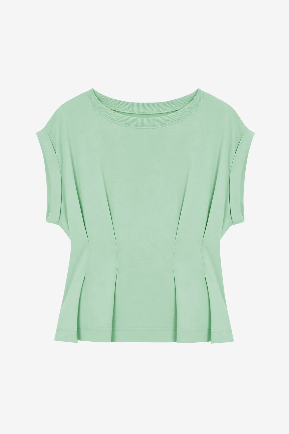 Womens Pea Green Cap Sleeve Tank Tops | CicyBell