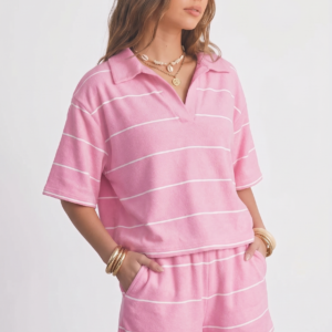 EXLURA Women Summer 2 Piece Outfits Faux Cashmere Sweater Knit Oversized Polo V Neck Top Matching Shorts Vacation Lounge Sets