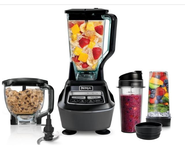 Ninja Kitchen System | All-in-One Food Processor & Blender for Smoothies | Includes Pitcher, (2) 16 oz. To-Go Cups & 8-Cup Bowl | Makes Salsa, Dough, Shakes, & Frozen Drinks
