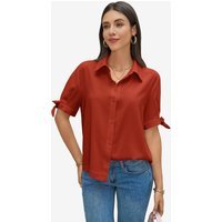 Womens Caramel  Short Sleeve Button Down Shirts | CicyBell