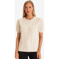 Womens Apricot Puff Short Sleeve Sweater | CicyBell
