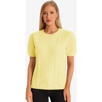 Womens Yellow Puff Short Sleeve Sweater | CicyBell