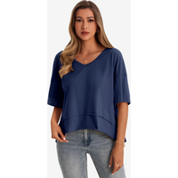 Womens Dark Blue Oversized T-Shirts | CicyBell