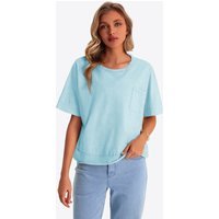 Womens Light Blue Cropped Oversized Tshirt | CicyBell
