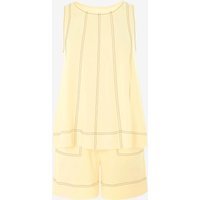 Womens Light Yellow Summer 2 Piece Short Sets | CicyBell