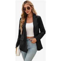 Cicy Bell Womens Black Button Knit Blazer