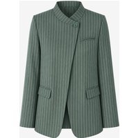 Womens Army Green Professional Striped Blazer | CicyBell