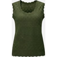 Womens Army Green Summer Crochet Tank Tops | CicyBell