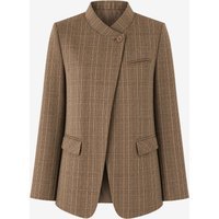Womens Khaki Professional Plaid Blazer | CicyBell