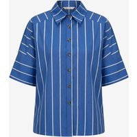 Womens Navy Striped Button Down Shirts | CicyBell
