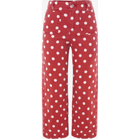 Womens Red Polka Dot Straight Leg Jeans| CicyBell
