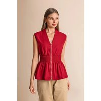 Womens Red Summer V Neck Tank Tops | CicyBell