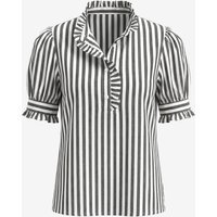 Womens Stripe-black Gingham Tops | CicyBell