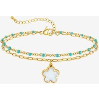 Women 18K Gold Flower Bead Layered Bracelets | CicyBell