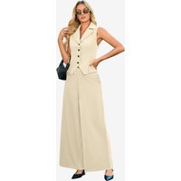 Womens Beige Vest Sets Summer 2 Piece Outfits | CicyBell