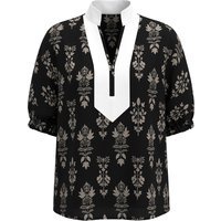 Womens Black V Neck Puff Half Sleeve | CicyBell