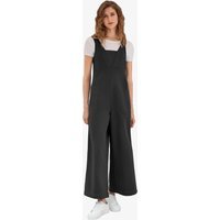 Wrinkle-Free Black Wide Leg Jumpsuit Relaxed Stretch | CicyBell