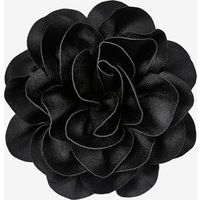 Womens Black Satin Rose Brooch Pin | CicyBell