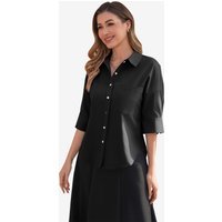Womens Black Oversized Button Down Shirts | CicyBell