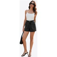Womens Black Baggy High Waisted Denim Shorts | CicyBell
