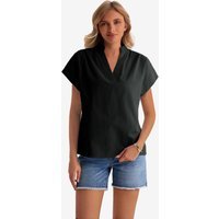 Womens Black V Neck Blouse Tops  | CicyBell