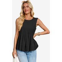 Womens Black Peplum Casual Babydoll Tops | CicyBell