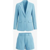Womens Light  Blue Blazer Matching Shorts Sets | CicyBell