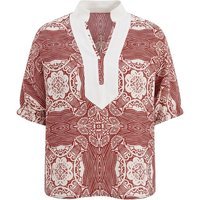 Womens Burgundy V Neck Puff Half Sleeve | CicyBell