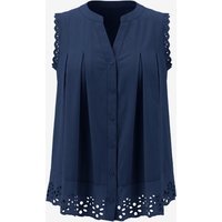 Womens Dark Blue Summer Eyelet Tank Tops | CicyBell