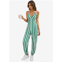 Womens Green Sexy Halter Jumpsuits | CicyBell