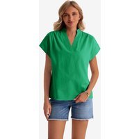Womens Green V Neck Blouse Tops  | CicyBell
