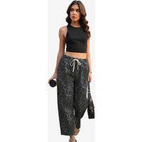 Womens Grey Leopard High Waisted Barrel Jeans | CicyBell