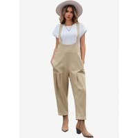 Effortless Khaki Barrel Overalls Pure Cotton | CicyBell