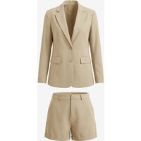 Womens Light Khaki Blazer Matching Shorts Sets | CicyBell