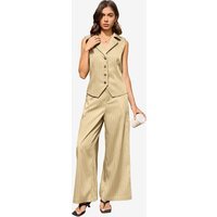 Womens Light Khaki 2 Piece Vest Sets | CicyBell