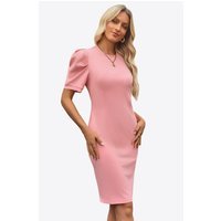 Cicy Bell Womens Pink Puff Sleeve Bodycon Work Dresses