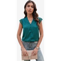 Womens Teal Satin Tank Tops | CicyBell
