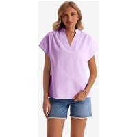 Womens Violet V Neck Blouse Tops  | CicyBell