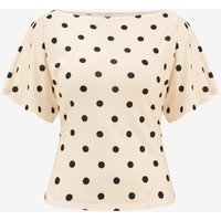 Womens Wave Point Color Wrap Polka Dots Tops | CicyBell