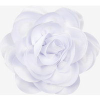 Womens White Satin Rose Brooch Pin | CicyBell