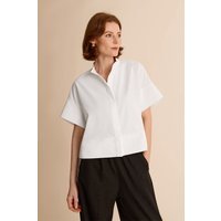 Womens White Cropped Short Sleeve Shirts| CicyBell